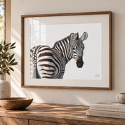 Framed pencil sketch by South African wildlife artist Matthew Bell