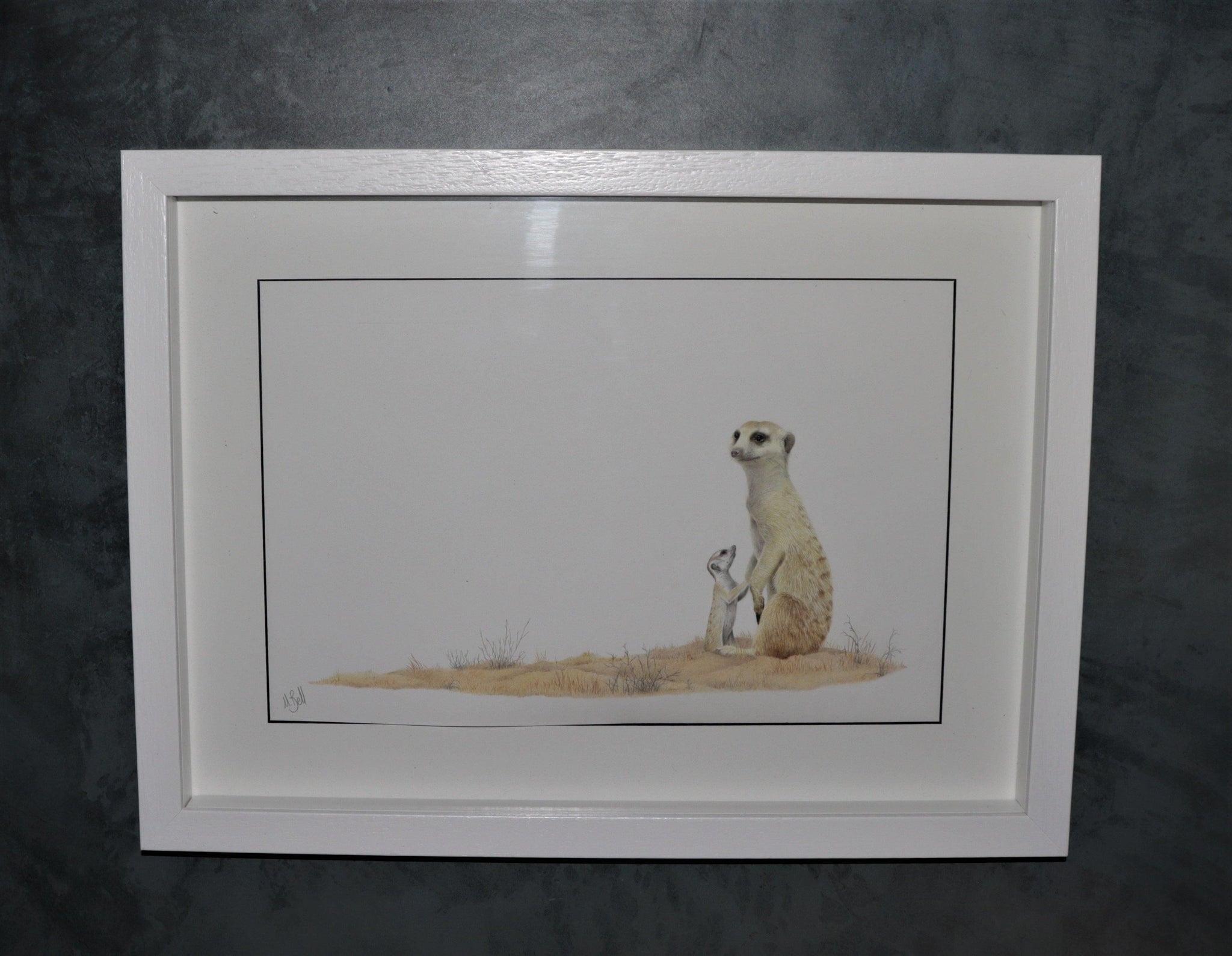 Meerkats 3 - The Original - Framed - 48 x 36cm - Matthew Bell Wildlife Art