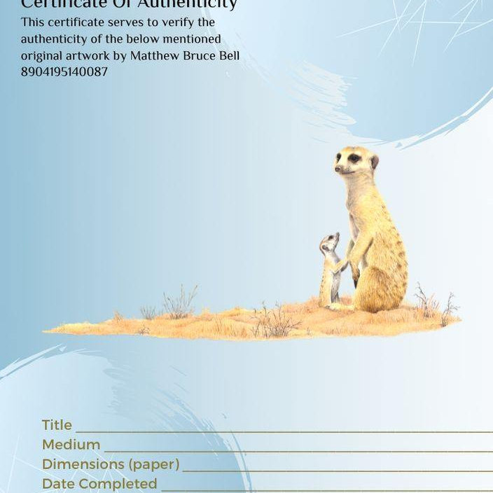 Meerkats 3 - The Original - Framed - 48 x 36cm - Matthew Bell Wildlife Art
